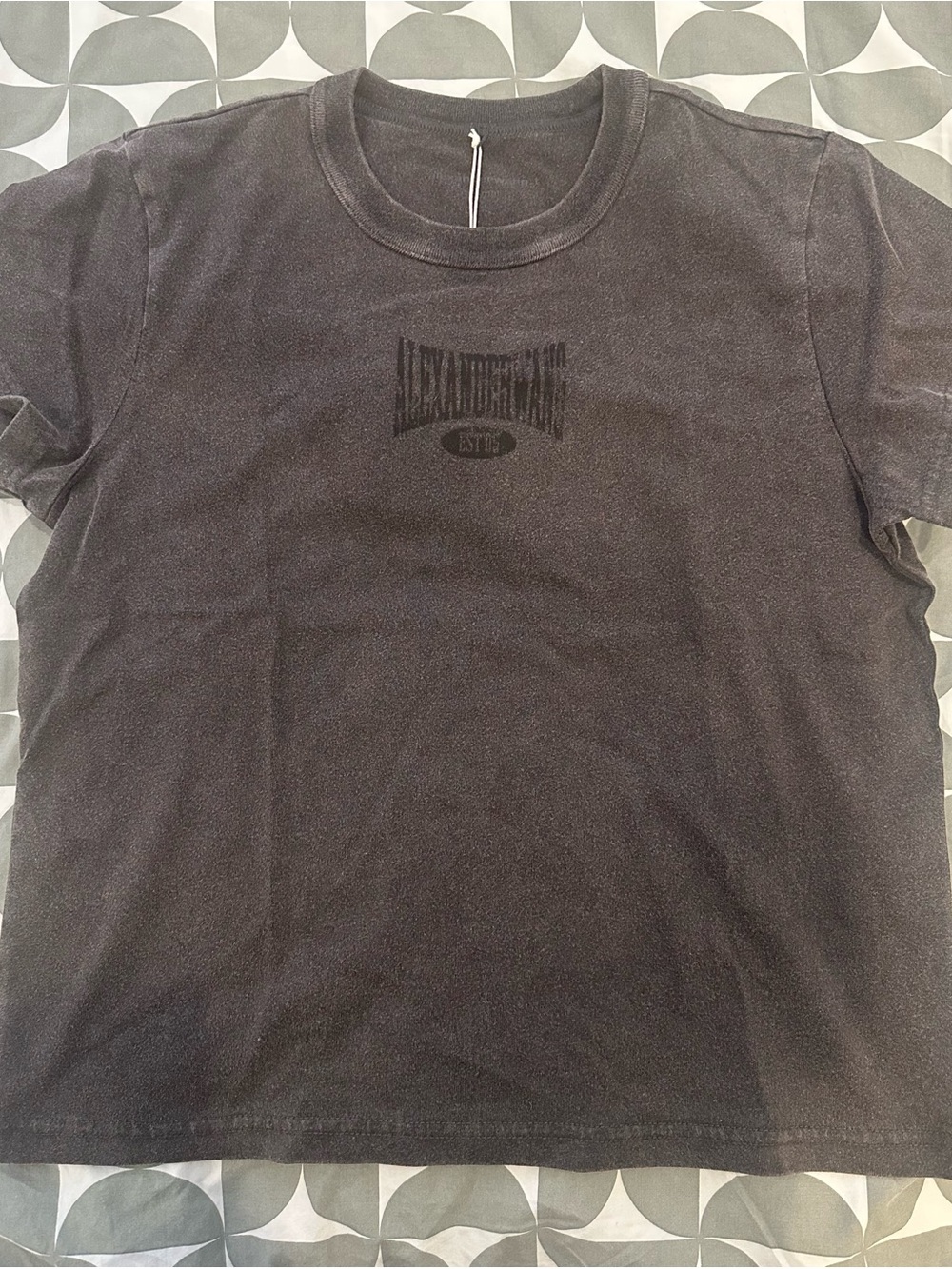 Alexander Wang Black Short Sleeve Graphic Crewneck Tee